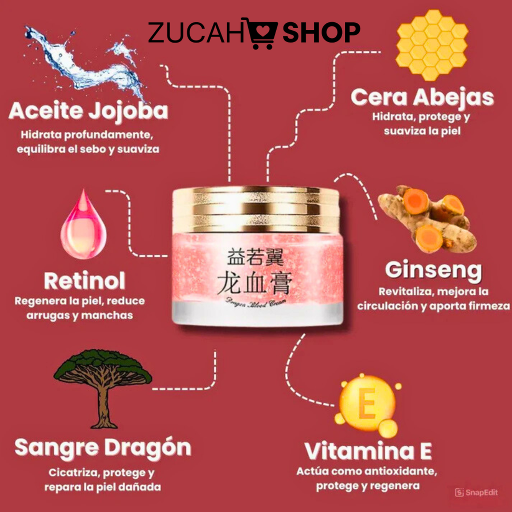 ¡Llévate 2 al Precio de 1! Crema Facial Rejuvenecedora con Retinol y Sangre de Dragón