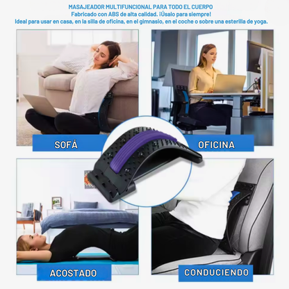 Estirador Lumbar Premium con Acupresión y Ajuste Postural de 3 Niveles