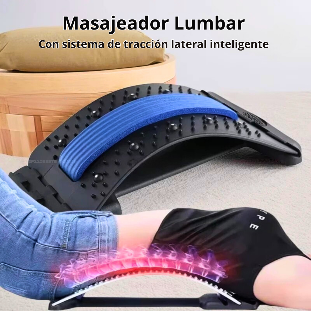 Estirador Lumbar Premium con Acupresión y Ajuste Postural de 3 Niveles