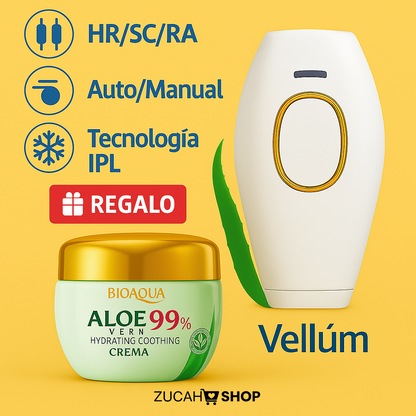 Depiladora IPL Láser + Crema Hidratante Reparadora